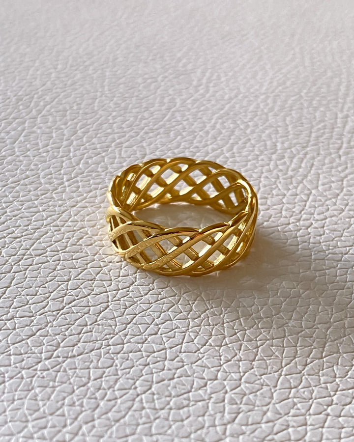 18k gold plated - Mesh gold ring - Katherynloche