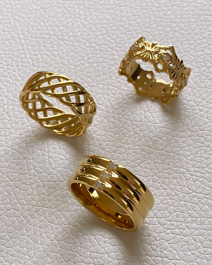 18k gold plated - Mesh gold ring - Katherynloche