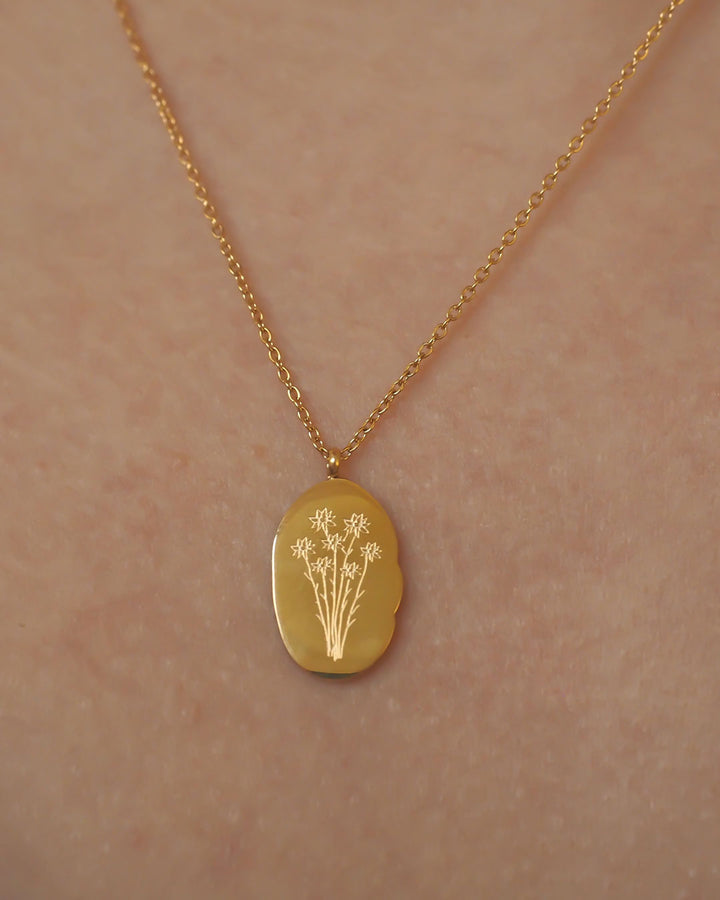 18k gold plated - Birth month flower necklace - Katherynloche