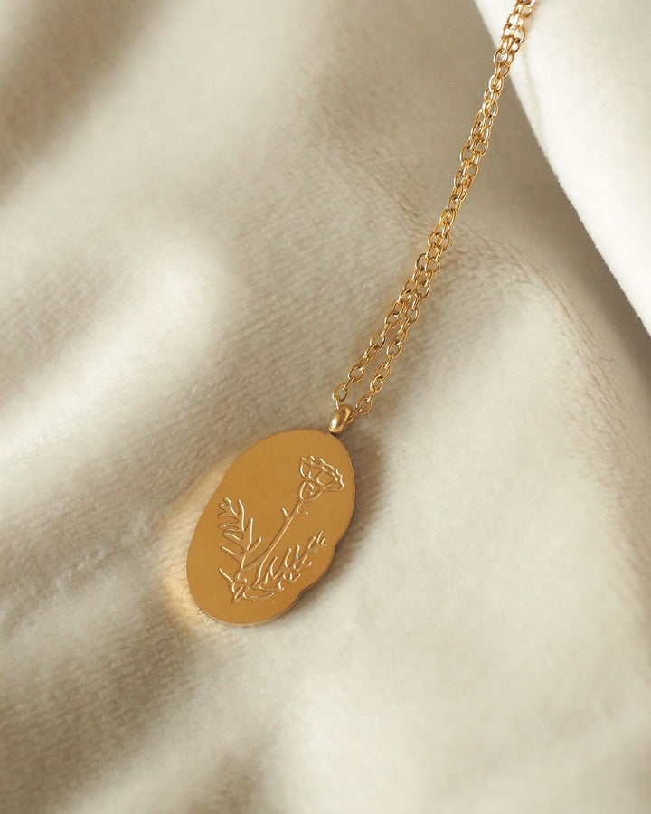 18k gold plated - Birth month flower necklace - Katherynloche