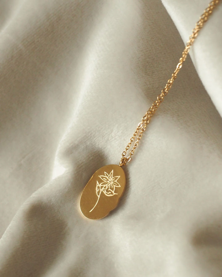 18k gold plated - Birth month flower necklace - Katherynloche