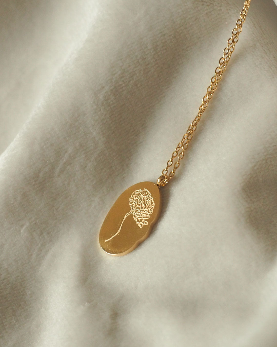 18k gold plated - Birth month flower necklace - Katherynloche