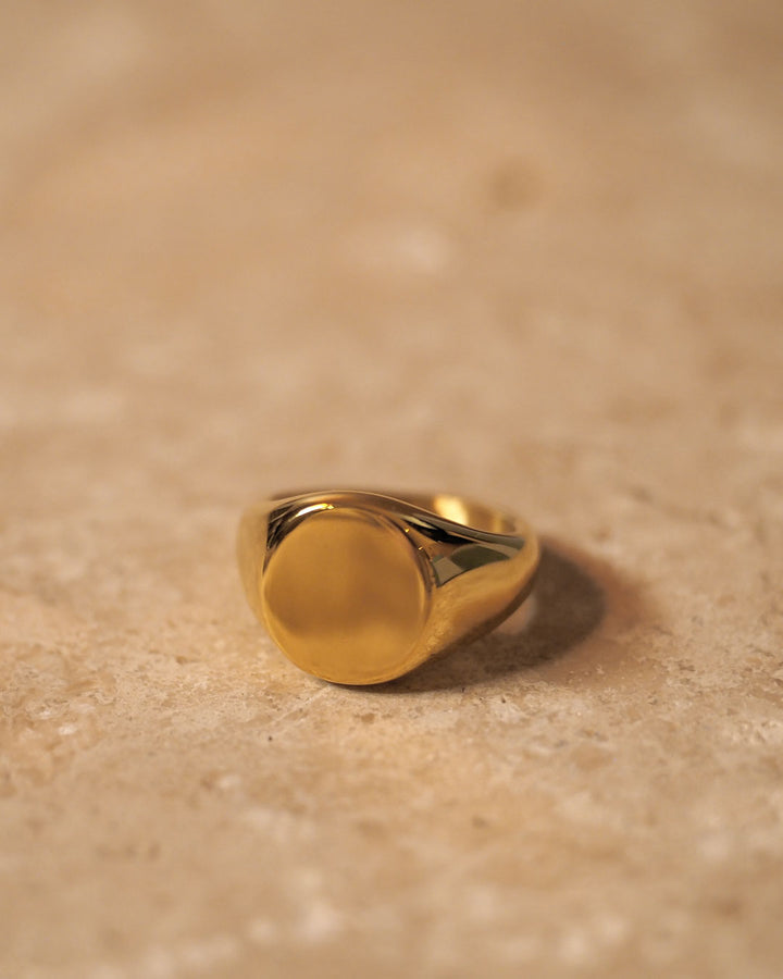 18K gold plated - Oval Signet Ring - Katherynloche