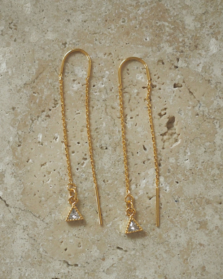 Gold plated - Thread through charm earrings - Katherynloche