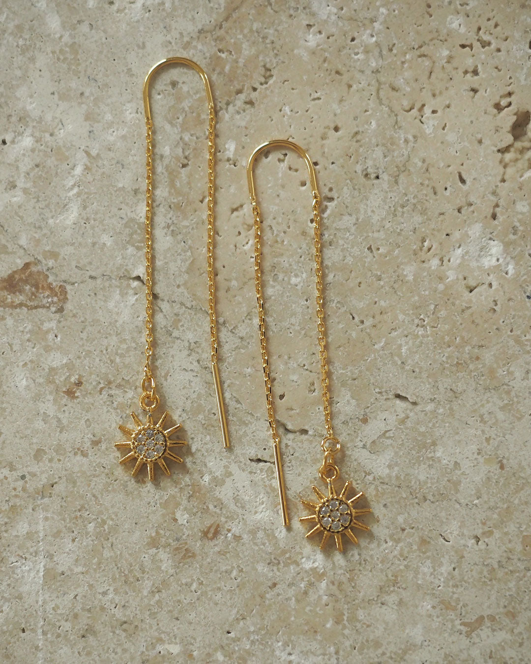 Gold plated - Thread through charm earrings - Katherynloche