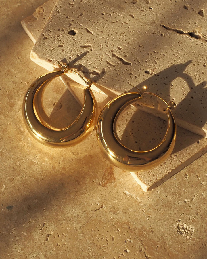 18K gold plated - Caitlin Bold Hoop earrings - Katherynloche