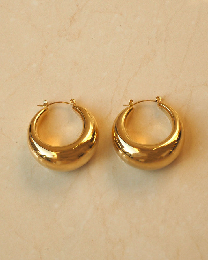 18K gold plated - Caitlin Bold Hoop earrings - Katherynloche