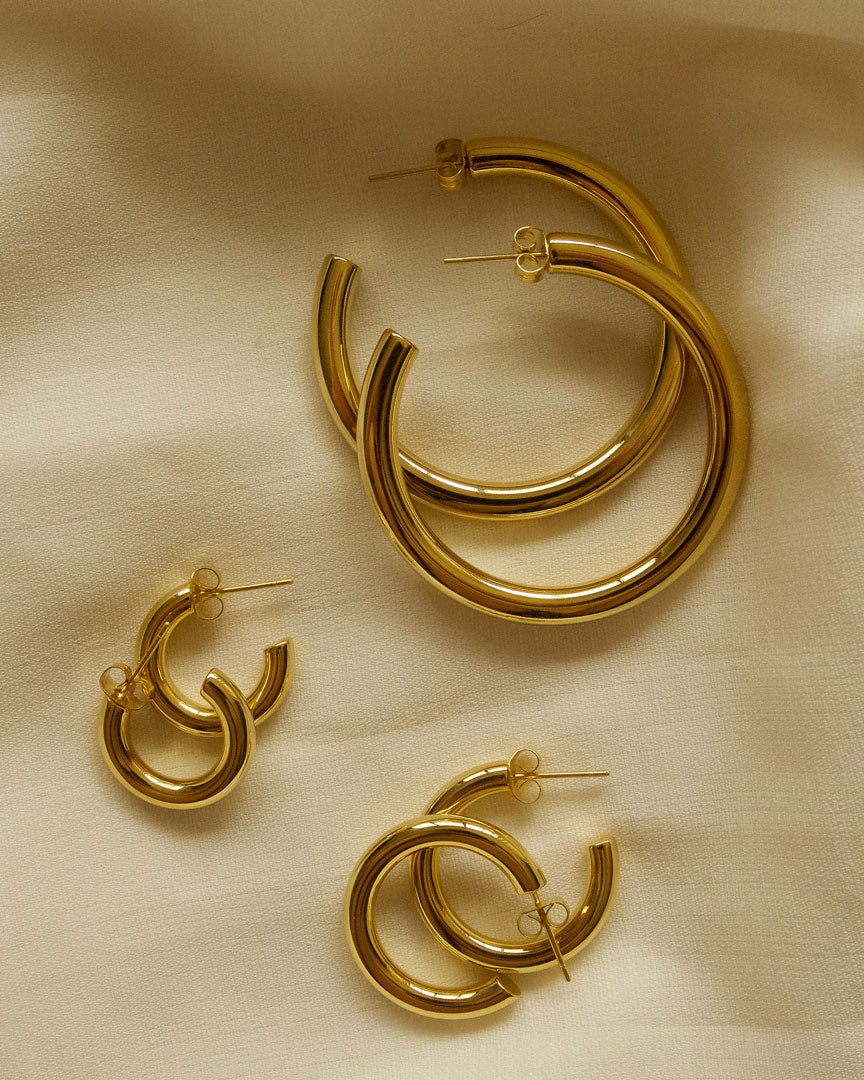 Jada Gold Hoop Earrings (3 sizes) - Katherynloche