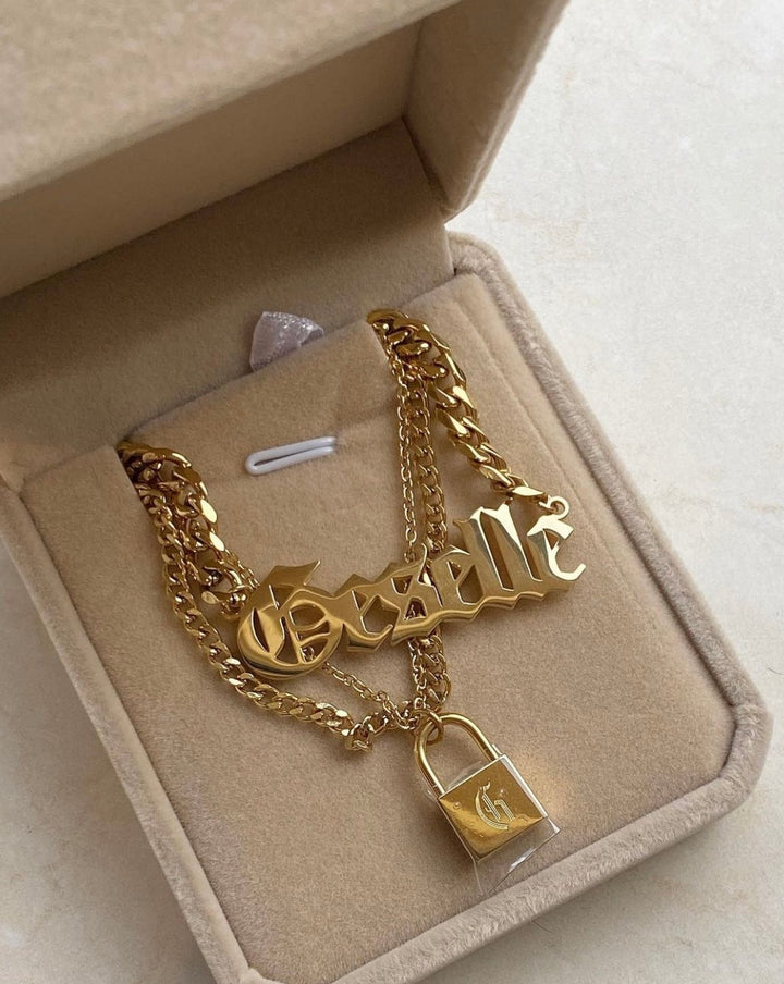 18k gold plated - Gothic Personalised Necklace (Made to Order) - Katherynloche