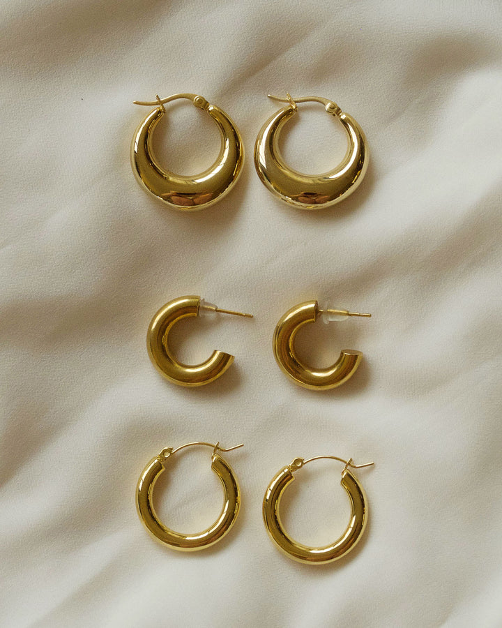 18k Gold Plated - Jabari Gold Hoop Earrings - Katherynloche