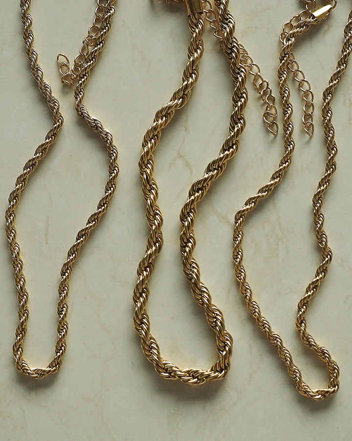 18K gold plated - Gold Rope Chain (2 sizes) - Katherynloche