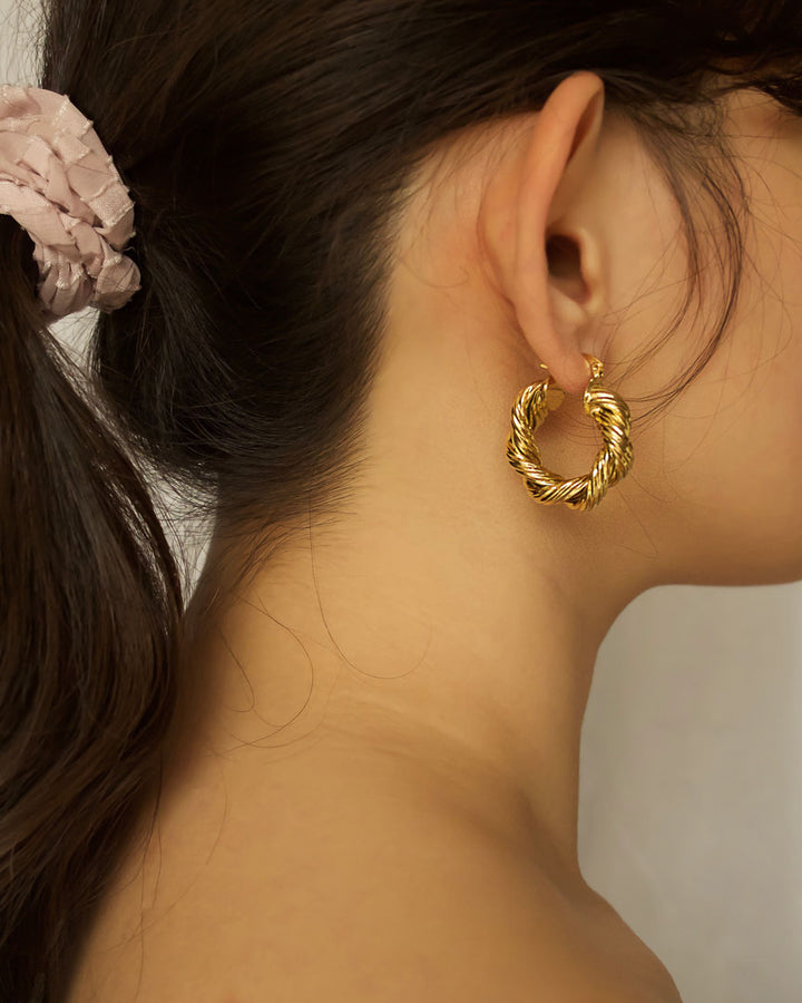 18K Gold Plated - Valeria Hoop Earrings - Katherynloche