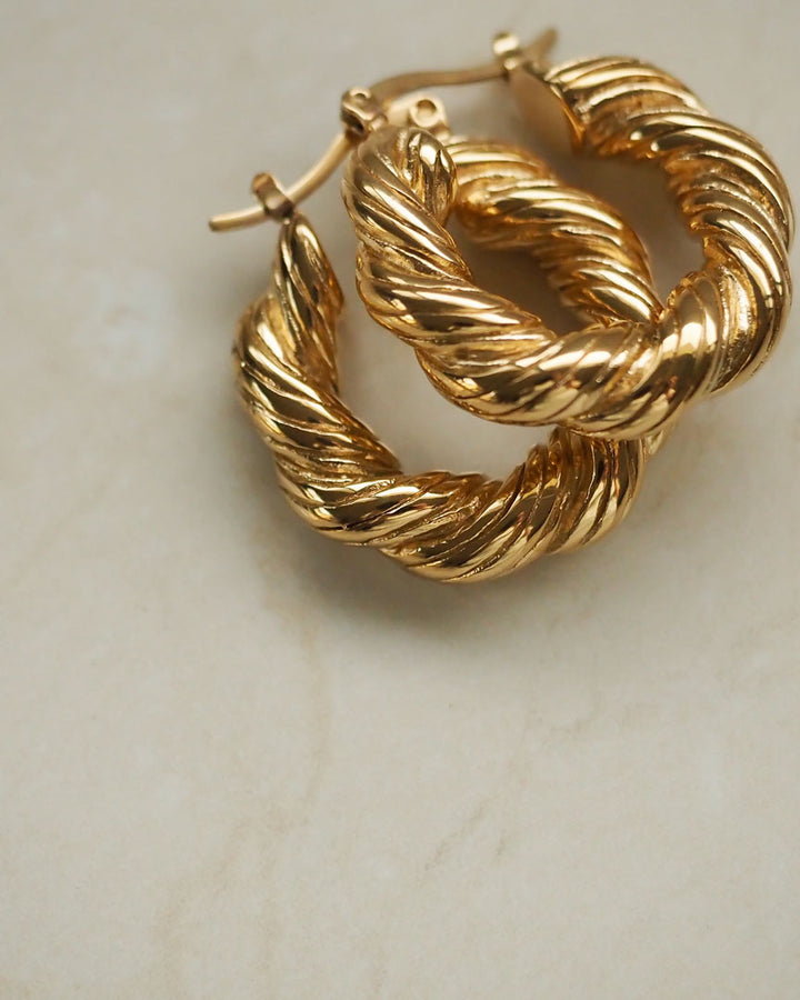 18K Gold Plated - Valeria Hoop Earrings - Katherynloche