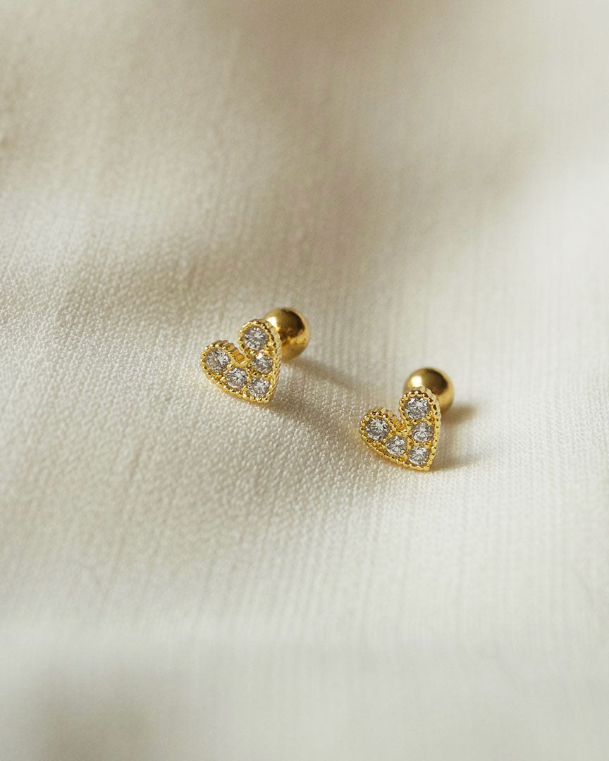 Stainless Steel - Love Gold Stud Earrings - Katherynloche