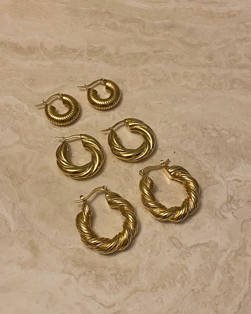 18K Gold Plated - Valeria Hoop Earrings - Katherynloche