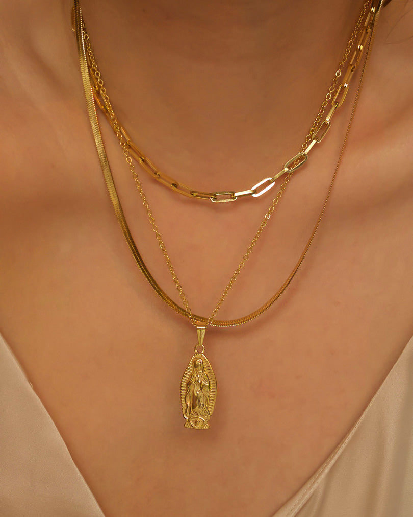 18k gold plated - Virgin Mary Gold Necklace - Katherynloche