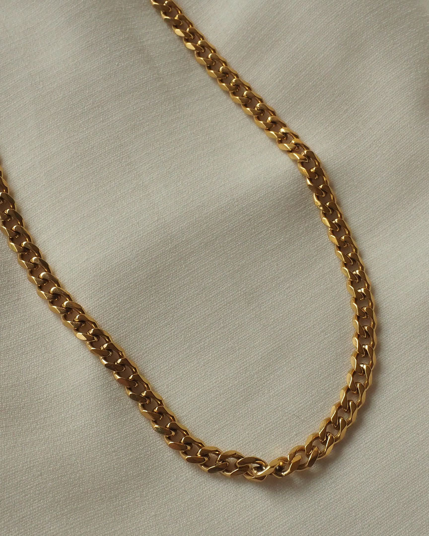 18K gold plated - Slim Link Chain Necklace - Katherynloche