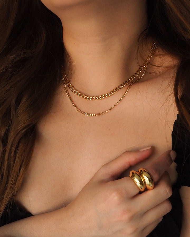 18K gold plated - Slim Link Chain Necklace - Katherynloche