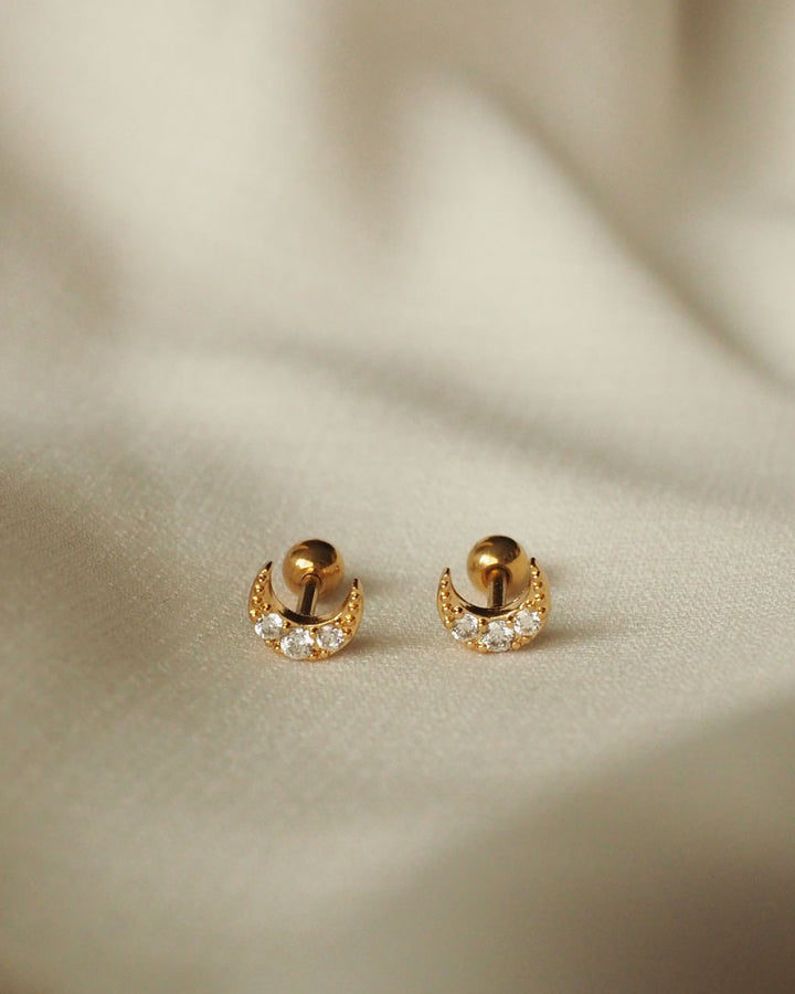 Stainless Steel - Callisto Gold Stud Earrings - Katherynloche