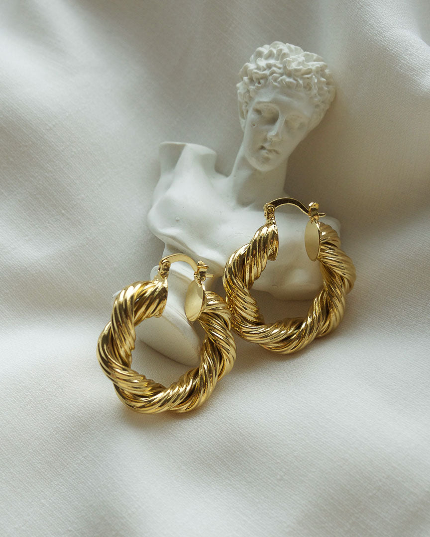 18K Gold Plated - Valeria Hoop Earrings - Katherynloche