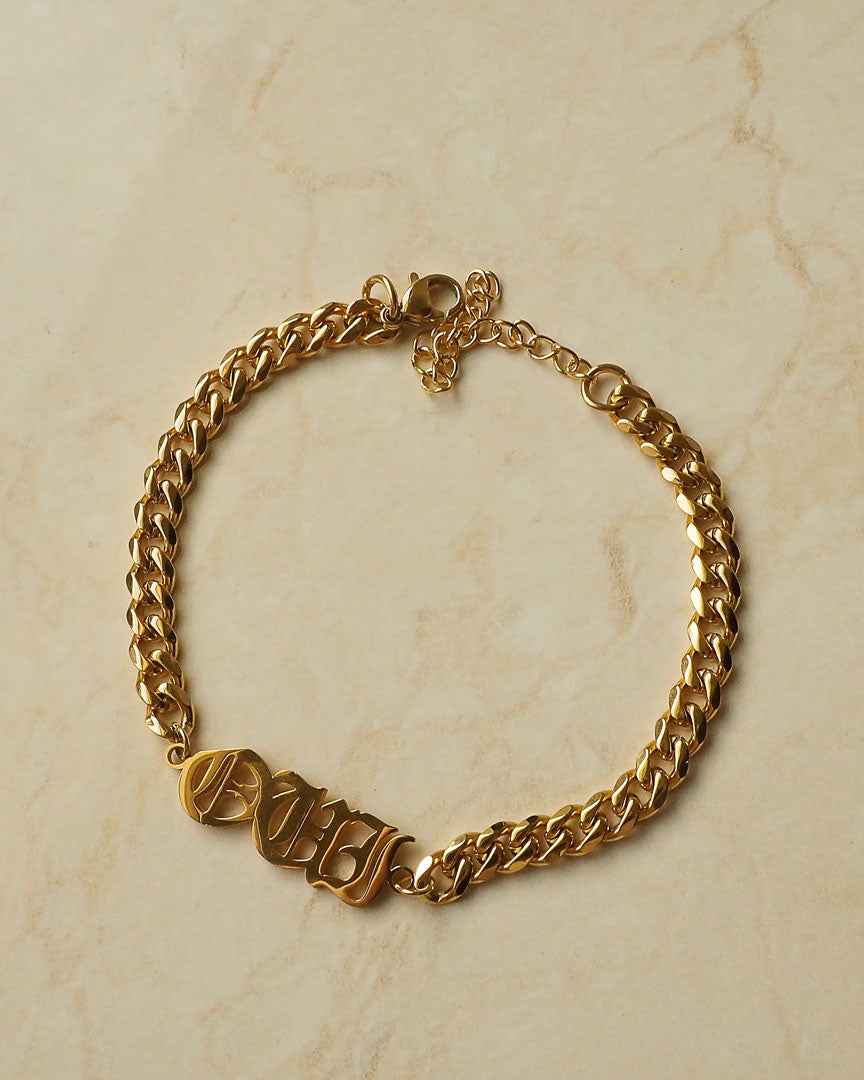 18k gold plated -  The Nameplate Personalised Bracelet (Made to Order) - Katherynloche