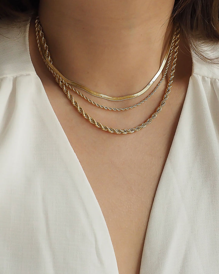 18K gold plated - Gold Rope Chain (2 sizes) - Katherynloche