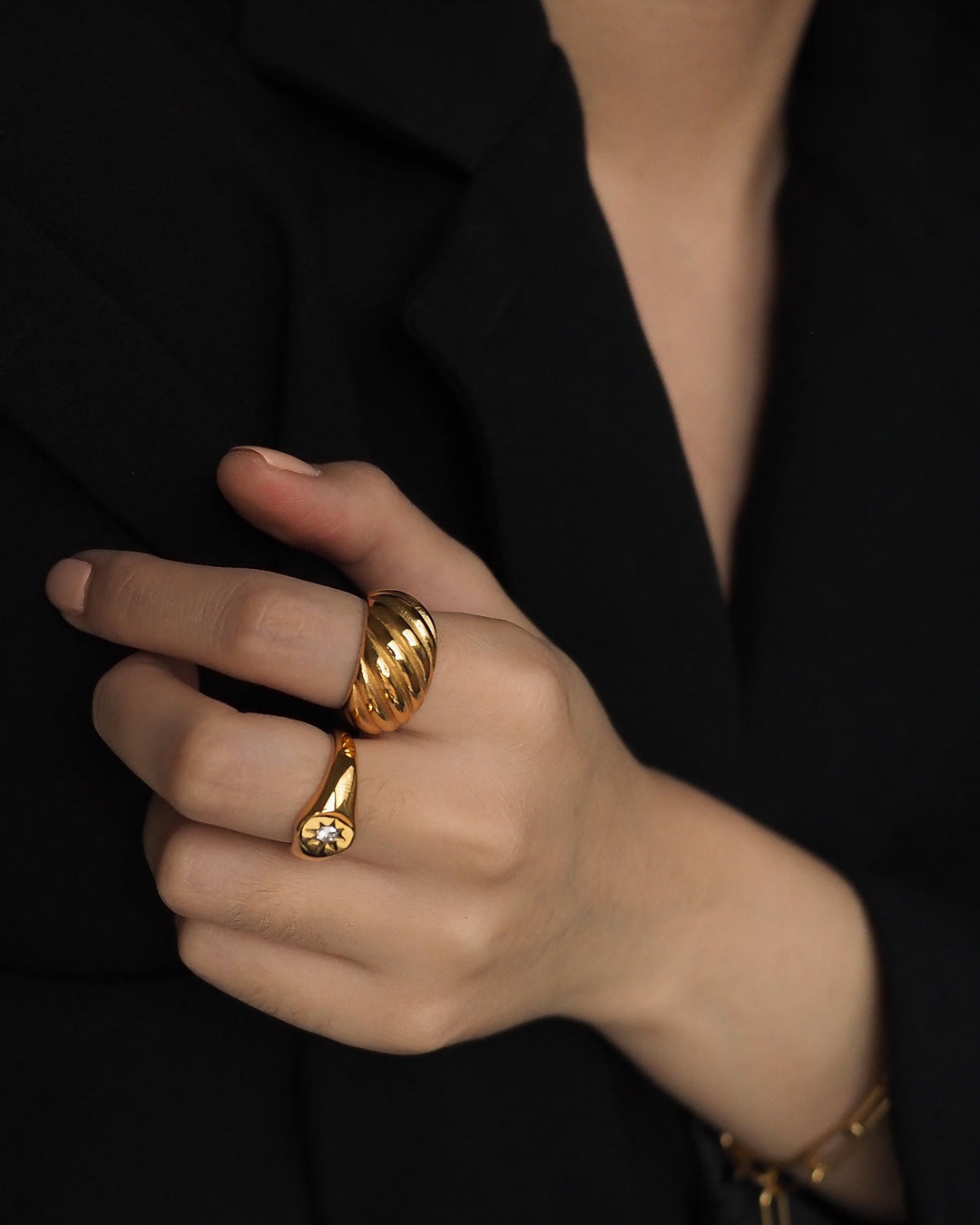 18k Gold Plated - Vega Signet Ring - Katherynloche