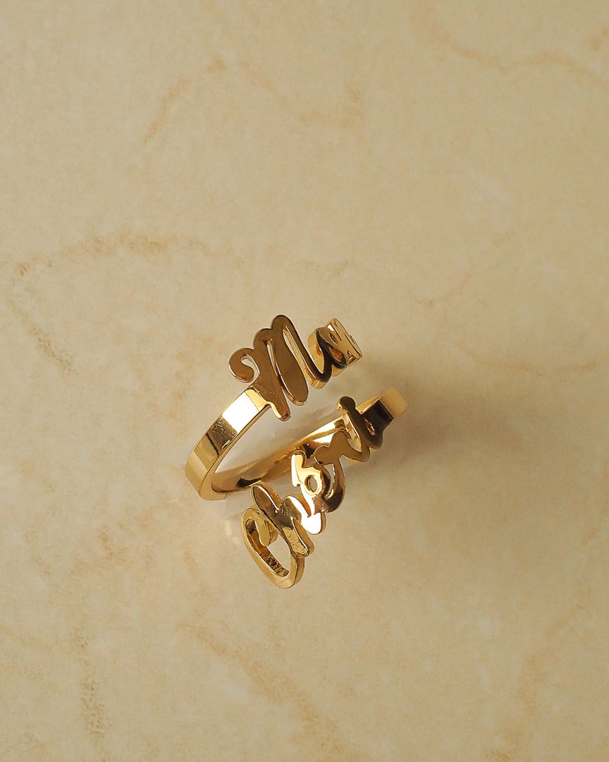 18k gold plated -  Personalised Gold Ring (Made to Order) - Katherynloche