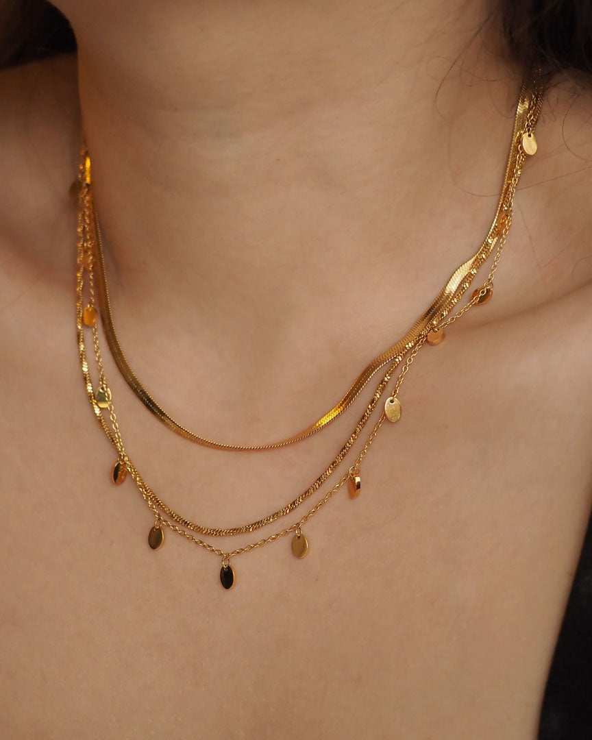 18k gold plated - Snake Chain Choker Necklace (Gold) - Katherynloche