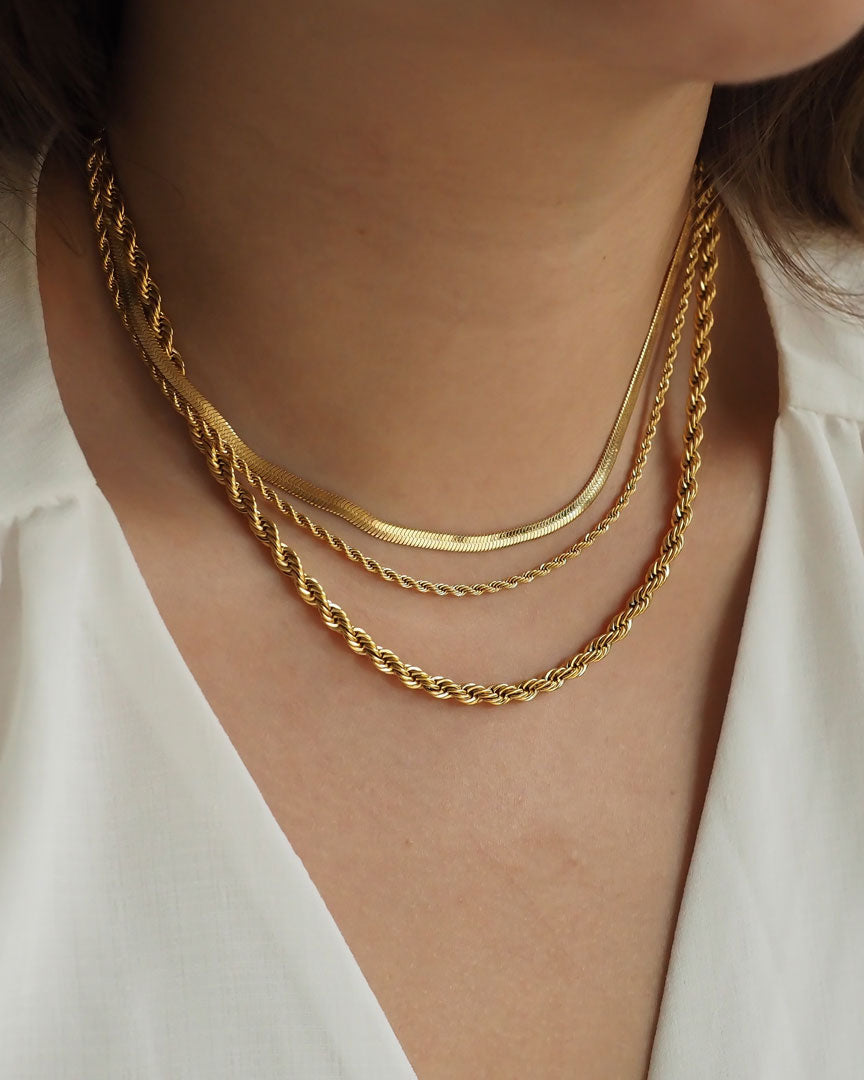 18K gold plated - Gold Rope Chain (2 sizes) - Katherynloche