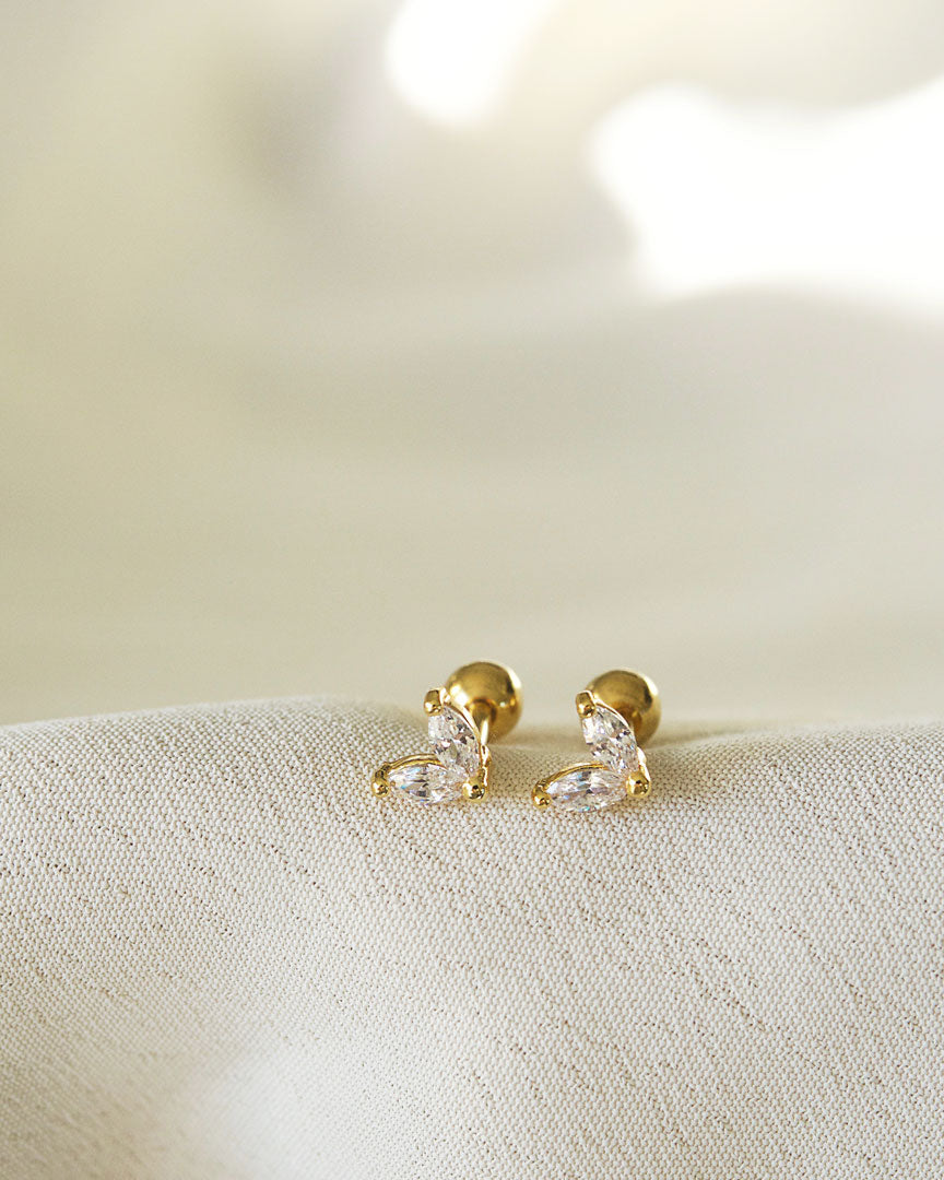 Stainless Steel - Flower Petals Stud Earrings - Katherynloche