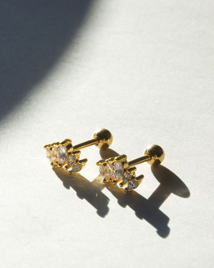 Stainless Steel - Crown Stud Earrings - Katherynloche