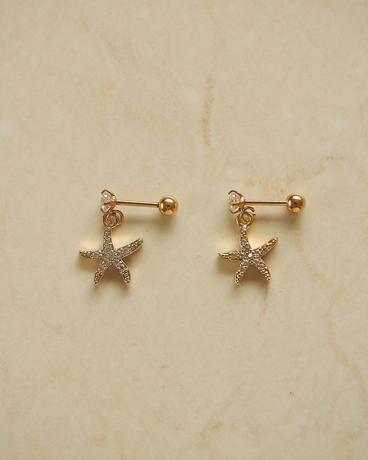 Stainless Steel - CZ Mini Starfish Stud Earrings - Katherynloche