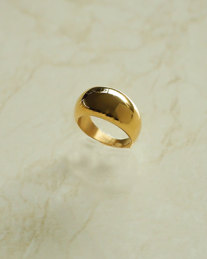 18k Gold Plated - Geona Signet Gold Ring - Katherynloche