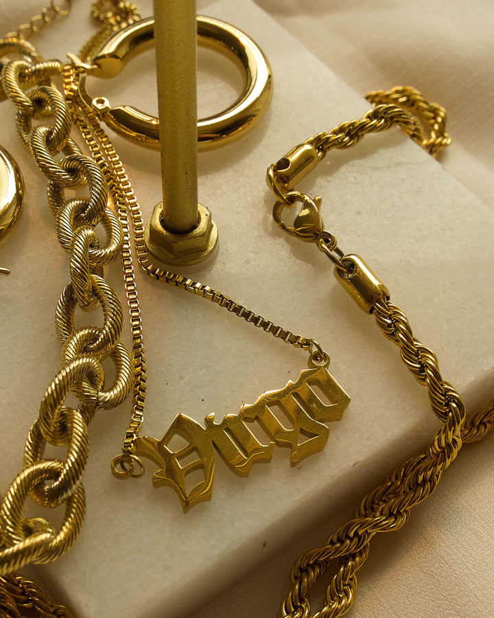 18k gold plated - The BERNADETTE Nameplate Personalised Necklace (Made to Order) - Katherynloche