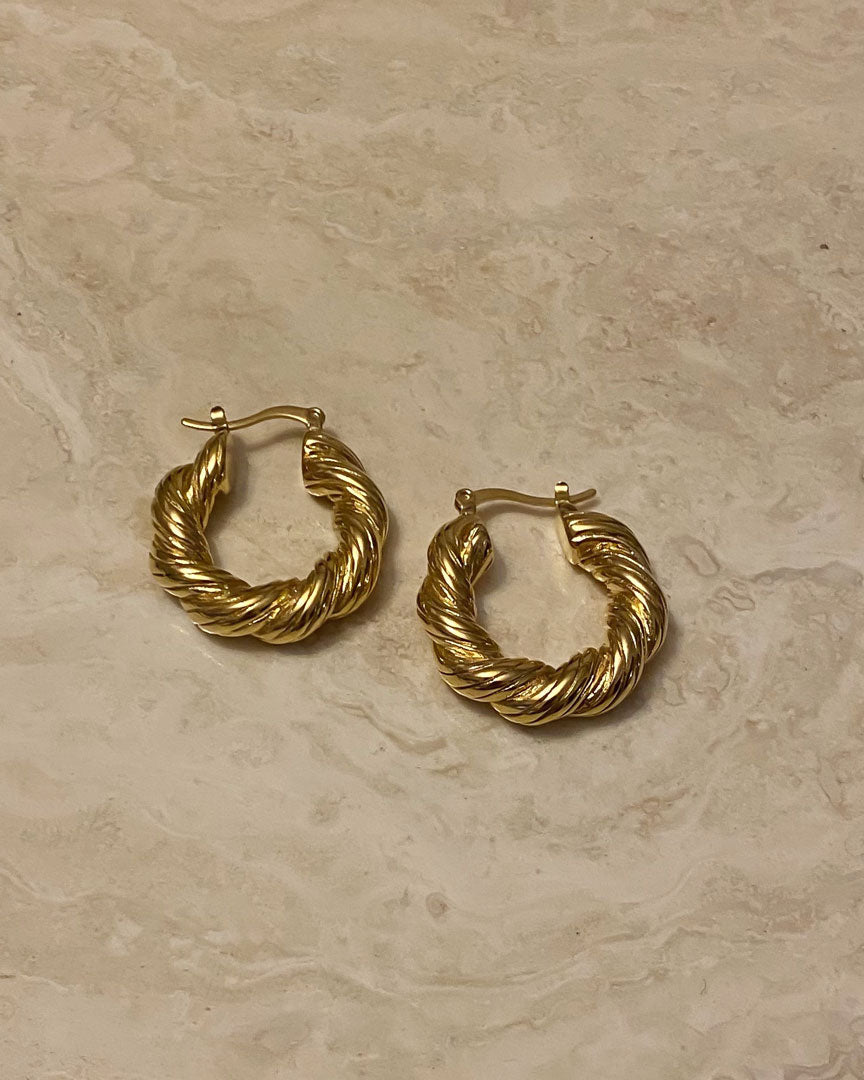 18K Gold Plated - Valeria Hoop Earrings - Katherynloche