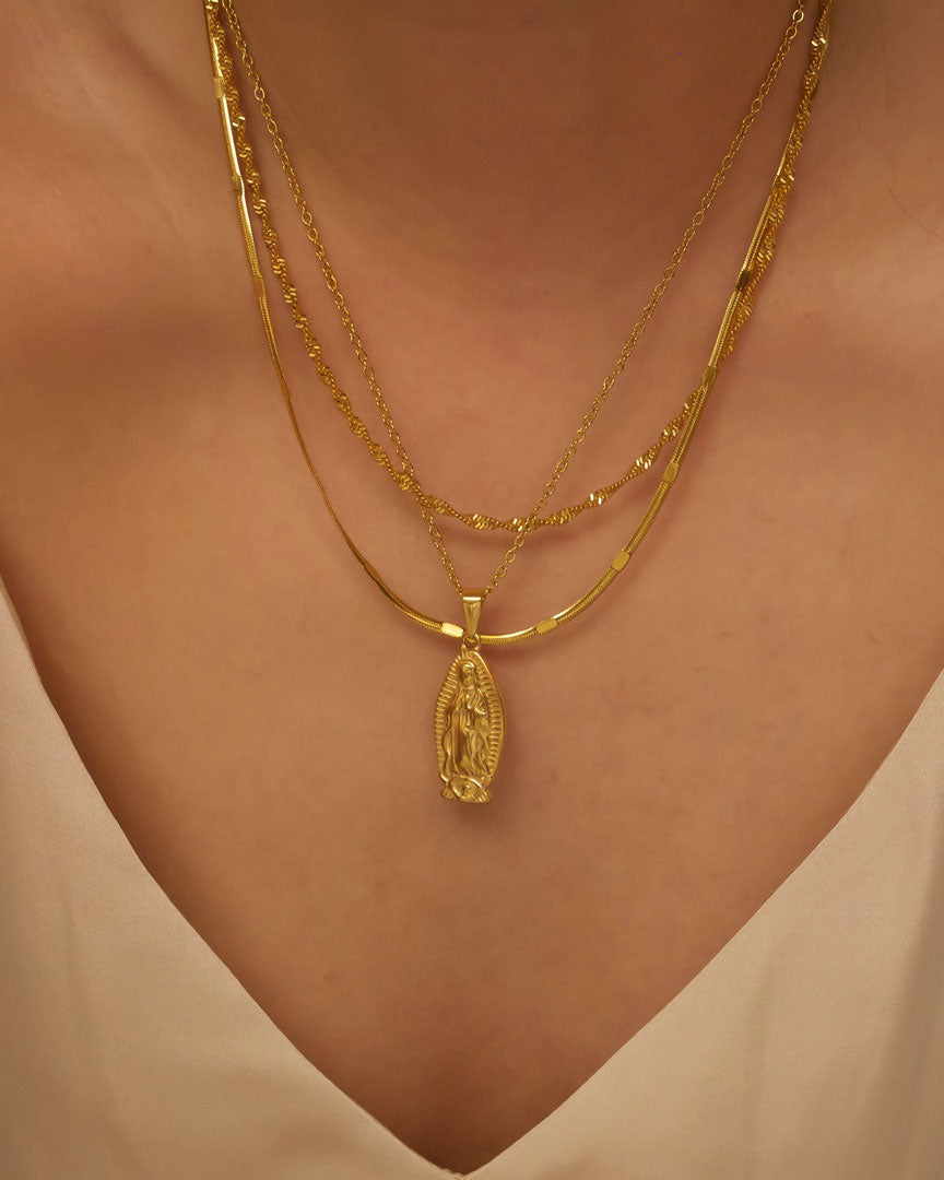 18k gold plated - Virgin Mary Gold Necklace - Katherynloche