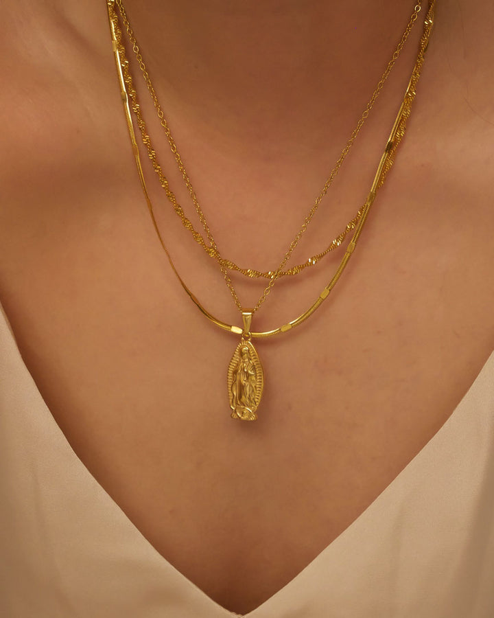 18k gold plated - Virgin Mary Gold Necklace - Katherynloche