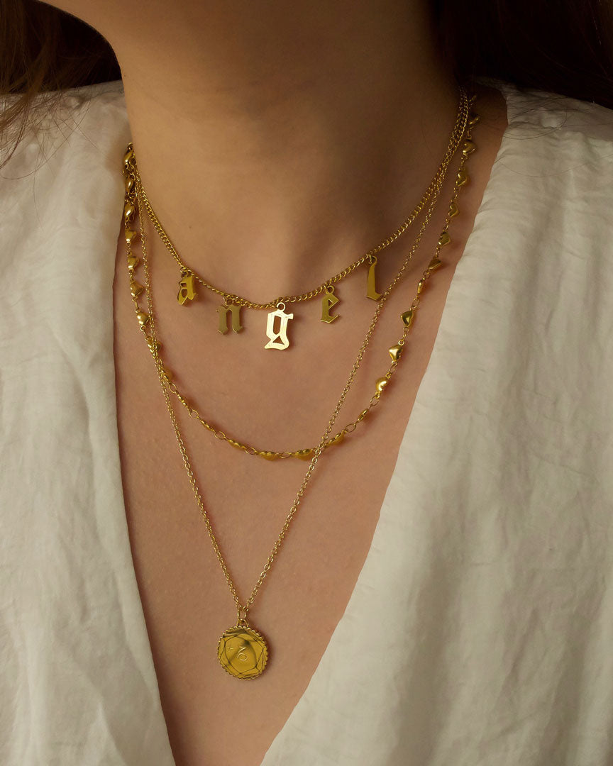 18k gold plated - The MINI CHOKER LETTERDROP Nameplate Personalised Necklace (Made to Order) - Katherynloche