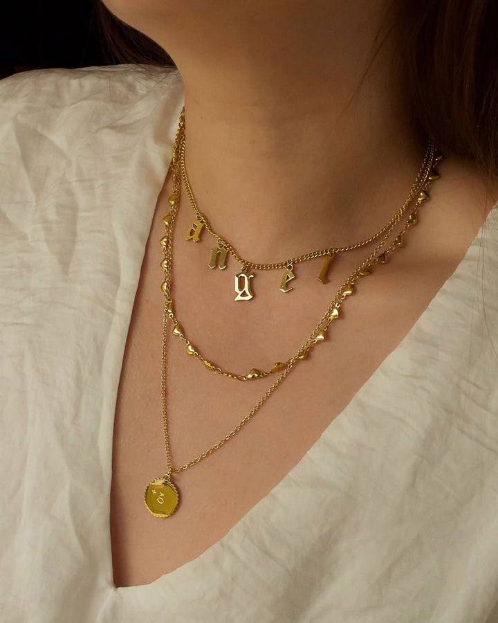 18k gold plated - The MINI CHOKER LETTERDROP Nameplate Personalised Necklace (Made to Order) - Katherynloche