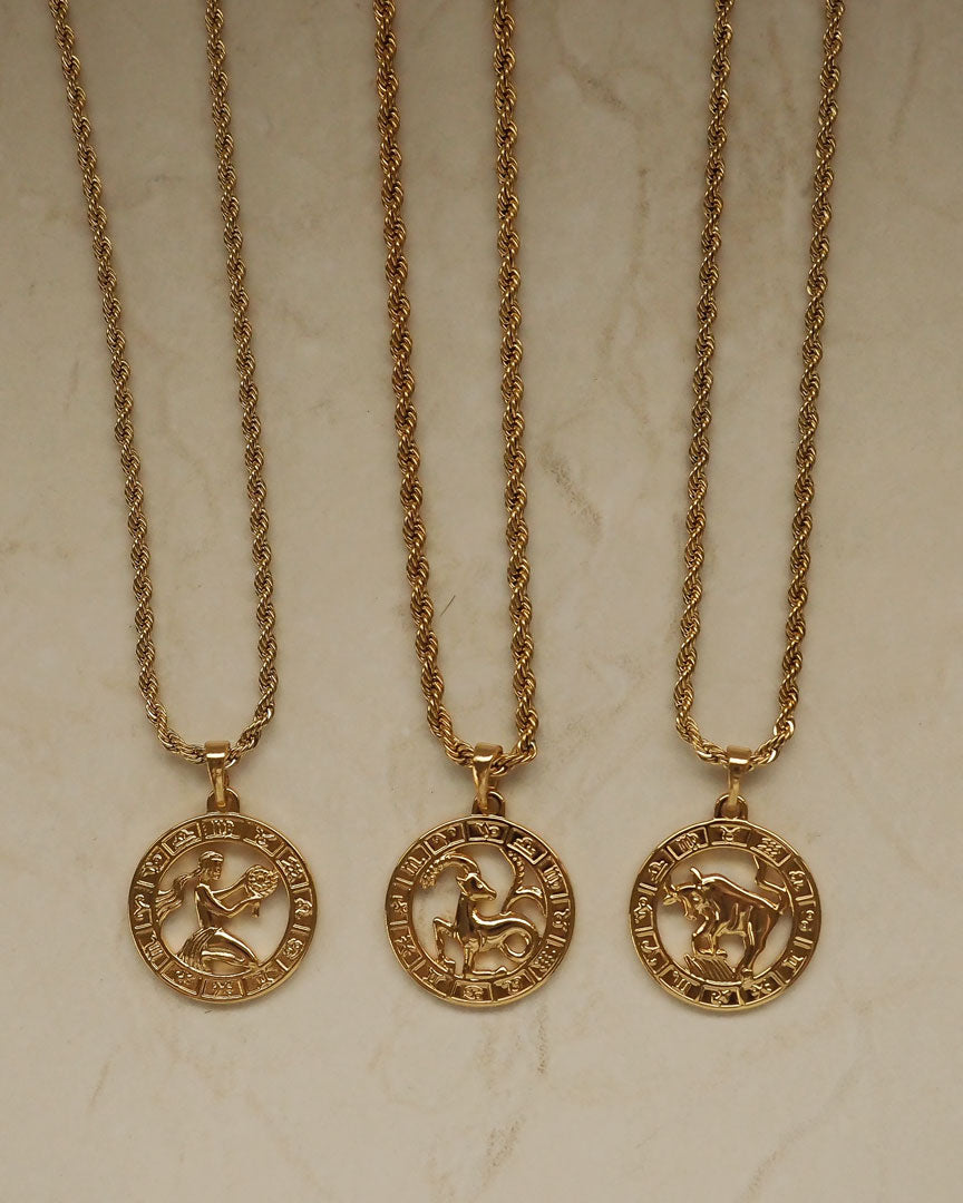 Zodiac Necklace (Rope Chain) - Katherynloche