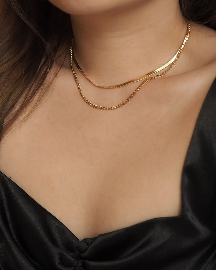 18k gold plated - Snake Chain Choker Necklace (Gold) - Katherynloche