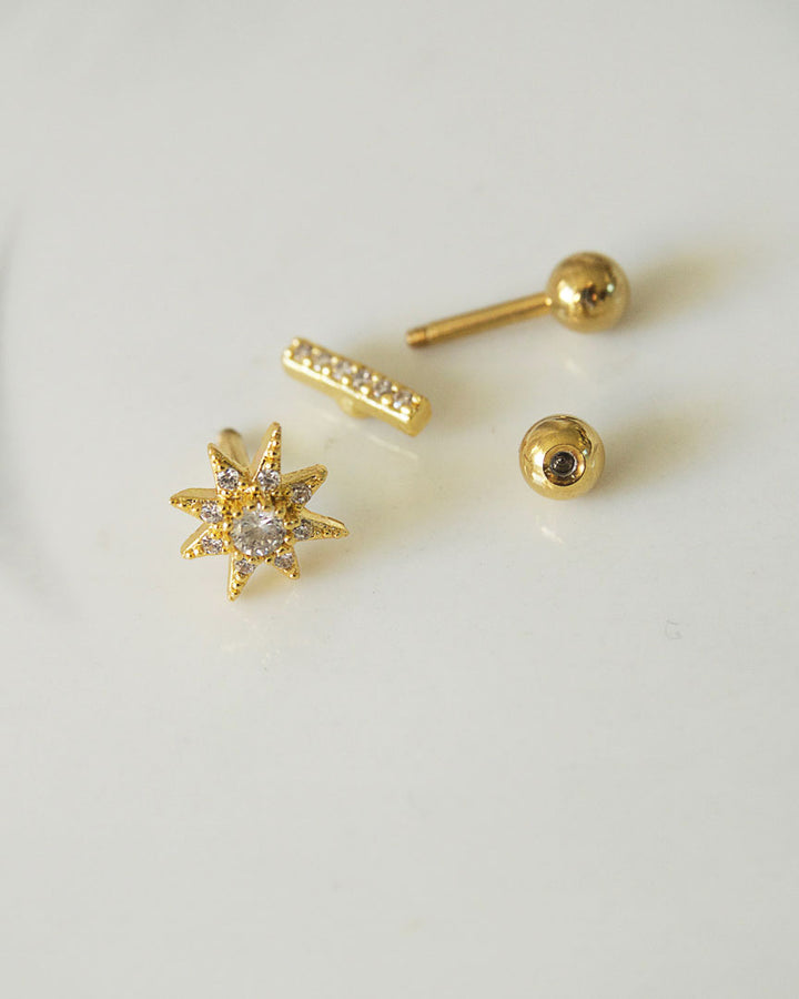 Stainless Steel - North Star Mini Stud Earrings - Katherynloche