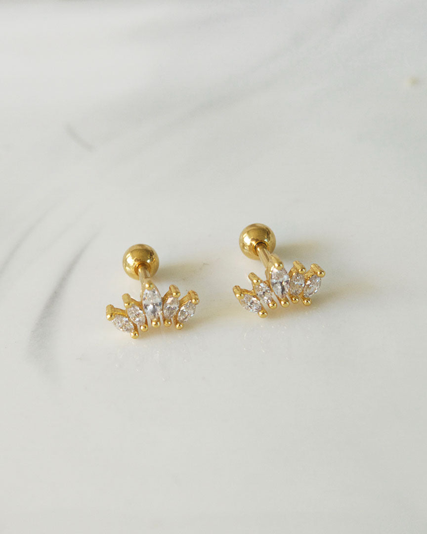 Stainless Steel - Crown Stud Earrings - Katherynloche